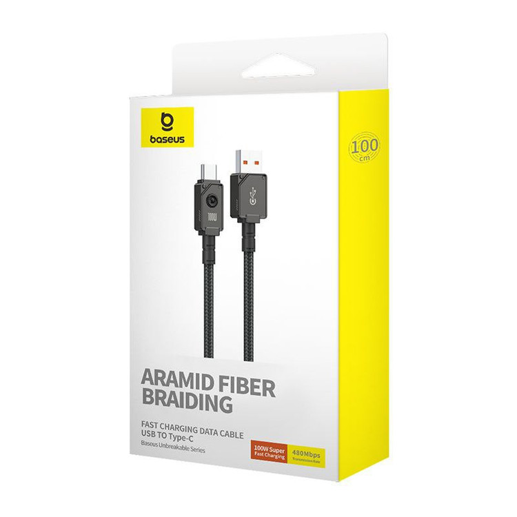 کابل تبدیل USB به USB-C بیسوس مدل Unbreakable Series 100W طول 1 متر