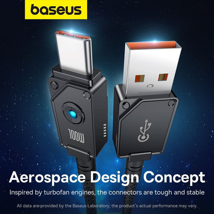 کابل تبدیل USB به USB-C بیسوس مدل Unbreakable Series 100W طول 1 متر