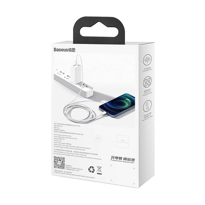 کابل تبدیل usb به لایتنینگ بیسوس مدل CALYS-A طول 1 متر