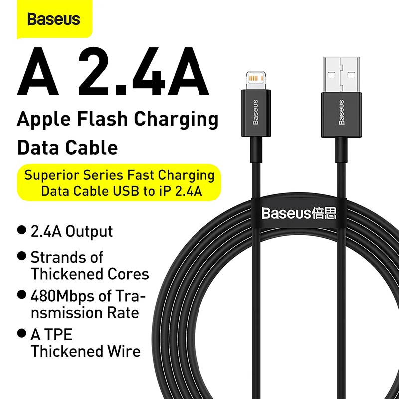 کابل تبدیل usb به لایتنینگ بیسوس مدل CALYS-A طول 1 متر