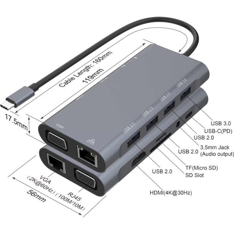 هاب 11 پورت USB-C اونتن مدل OTN-9591A