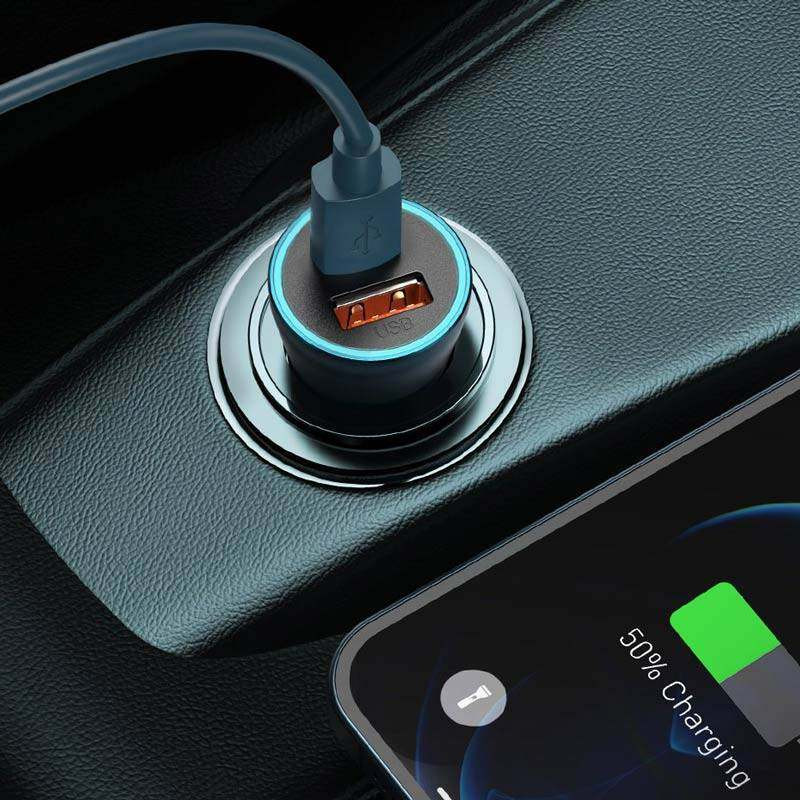 شارژر فندکی باسئوس مدل TZCCJD-40W به همراه کابل تبدیل USB-C