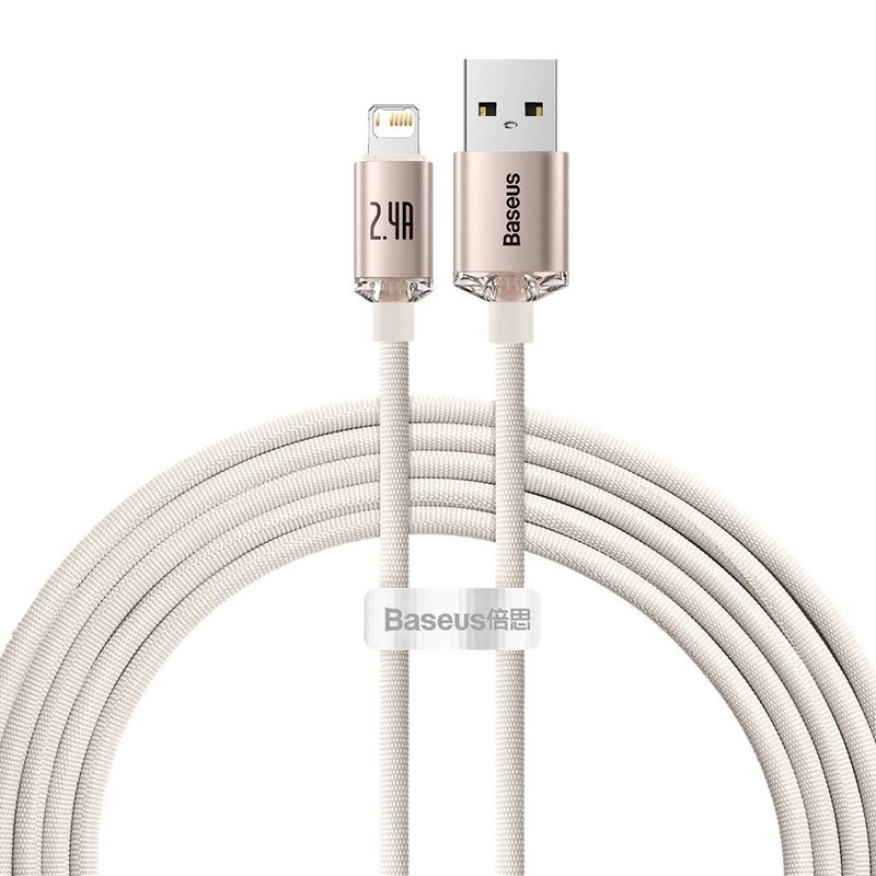 کابل USB به لایتنینگ باسئوس مدل Crystal Shine Series طول 2 متر