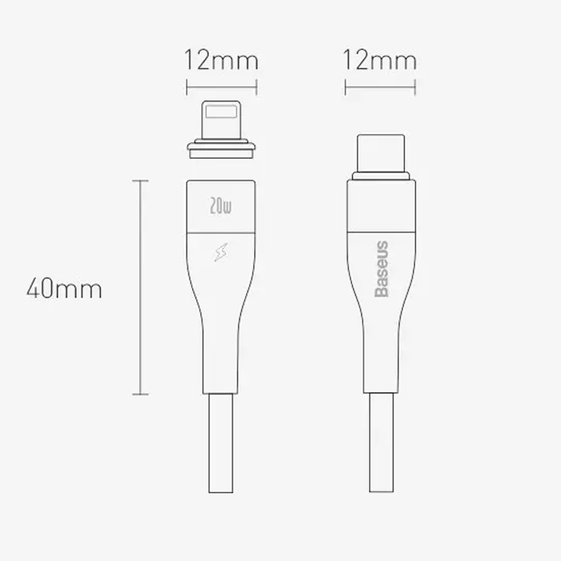 کابل تبدیل USB-C به لایتنینگ باسئوس مدل CATLXC طول 1 متر