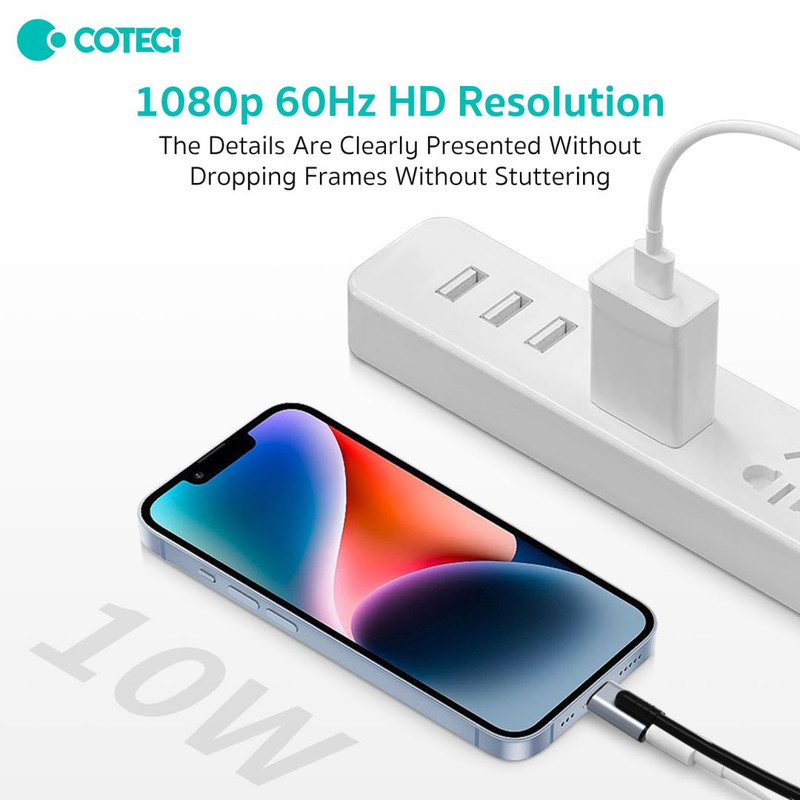 کابل تبدیل لایتنینگ به HDMI کوتسی مدل 33024 طول 1.8 متر