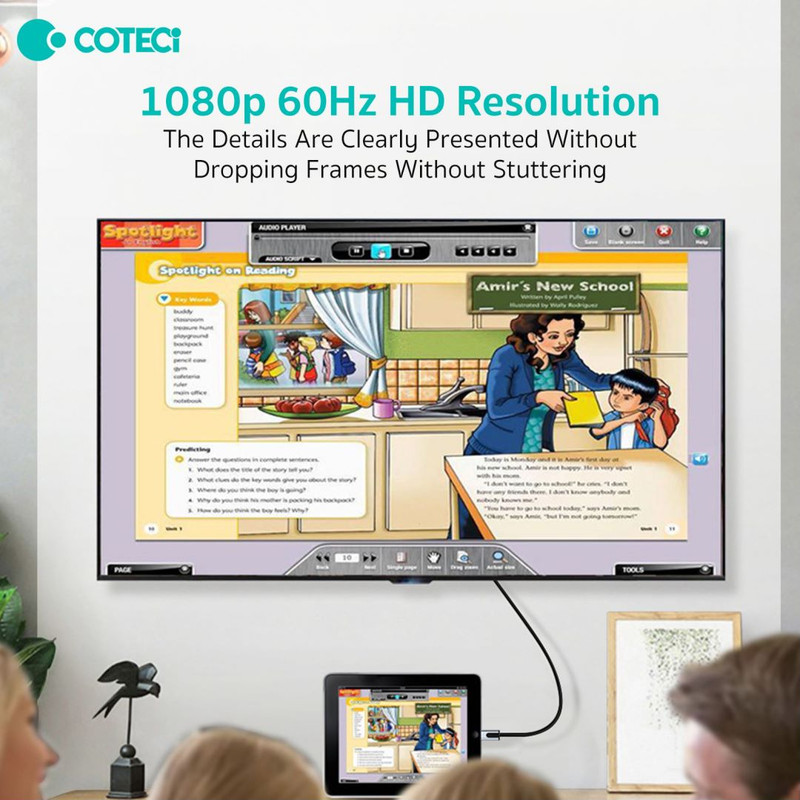 کابل تبدیل لایتنینگ به HDMI کوتسی مدل 33024 طول 1.8 متر