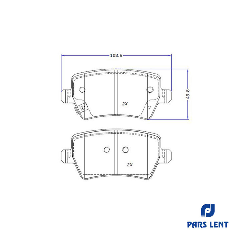 لنت ترمز دیسکی عقب خودرو لنت پارس کد 2-80196 دو جفت مناسب برای آریزو 5 IE