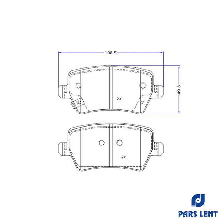 لنت ترمز دیسکی عقب خودرو لنت پارس مدل 2-80196 دو جفت مناسب برای فونیکس FX-EV