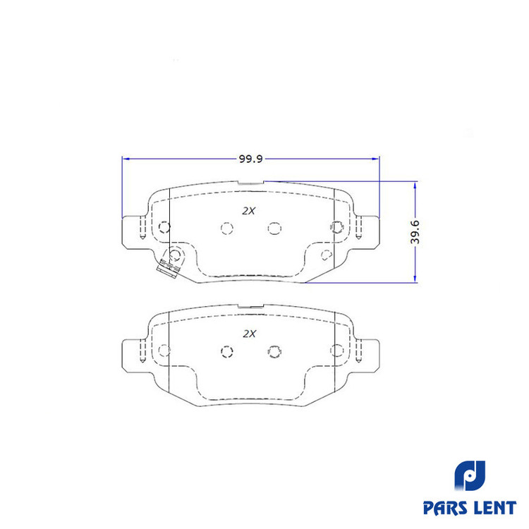 لنت ترمز عقب خودرو لنت پارس کد 4-80164 دو جفت مناسب برای ام وی ام X33S